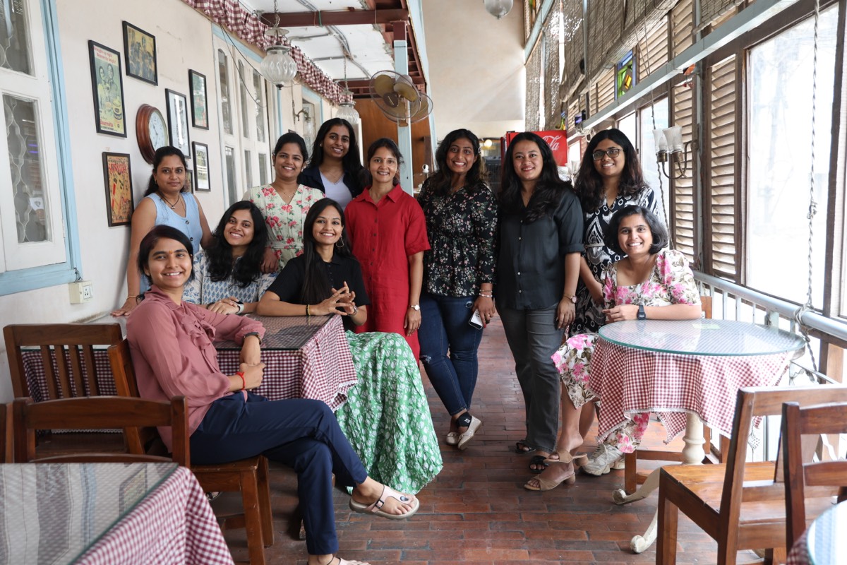A Harsham circle gathered at a cafe